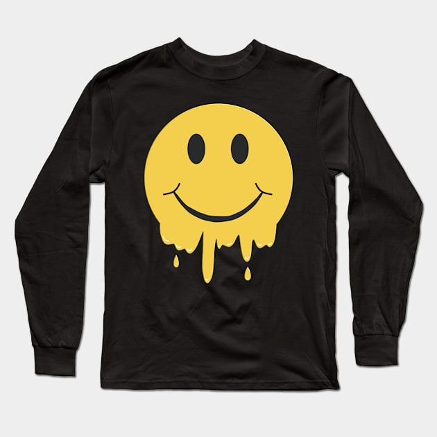 Retro Acid House Happy Hardcore Ravers Melt Long Sleeve T-Shirt by RuftupDesigns